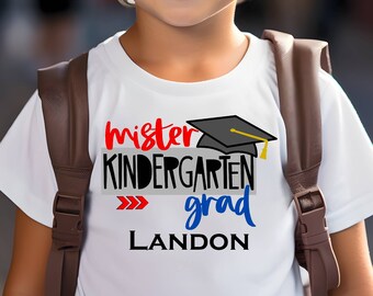 Mister Kindergarten Grad | T-Shirt shirt | School celebration | Personalized Name Custom | Little Boy | Kindergarten Graduation