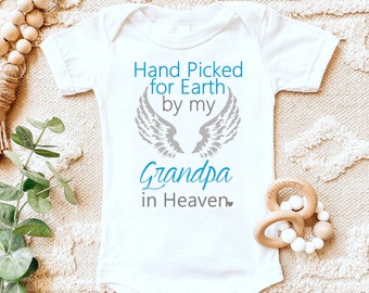 Hand Picked For Earth By My Great Grandpa In Heaven Baby Bodysuit - 100% Cotton Onesie