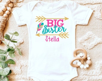 Big Sister shirt | T-Shirt One Piece Bodysuit | Pregnancy announcement | I'm going to be a | Promoted to | Big Sis | Personalized Name