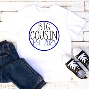 Big Cousin shirt | Any year | Boy Cousin | Pregnancy announcement | I&#39;m going to be a big cousin | T-shirt One piece Bodysuit | Cuz