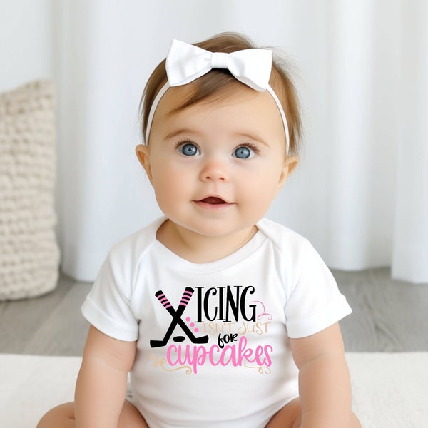 Icing isn't just for cupcakes shirt | Hockey | T-Shirt bodysuit one piece | Little girl hockey player | Puck | Female