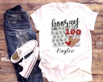 100 Days Smarter Leopard Gift 100th Day Of School Boys Girls T-Shirt