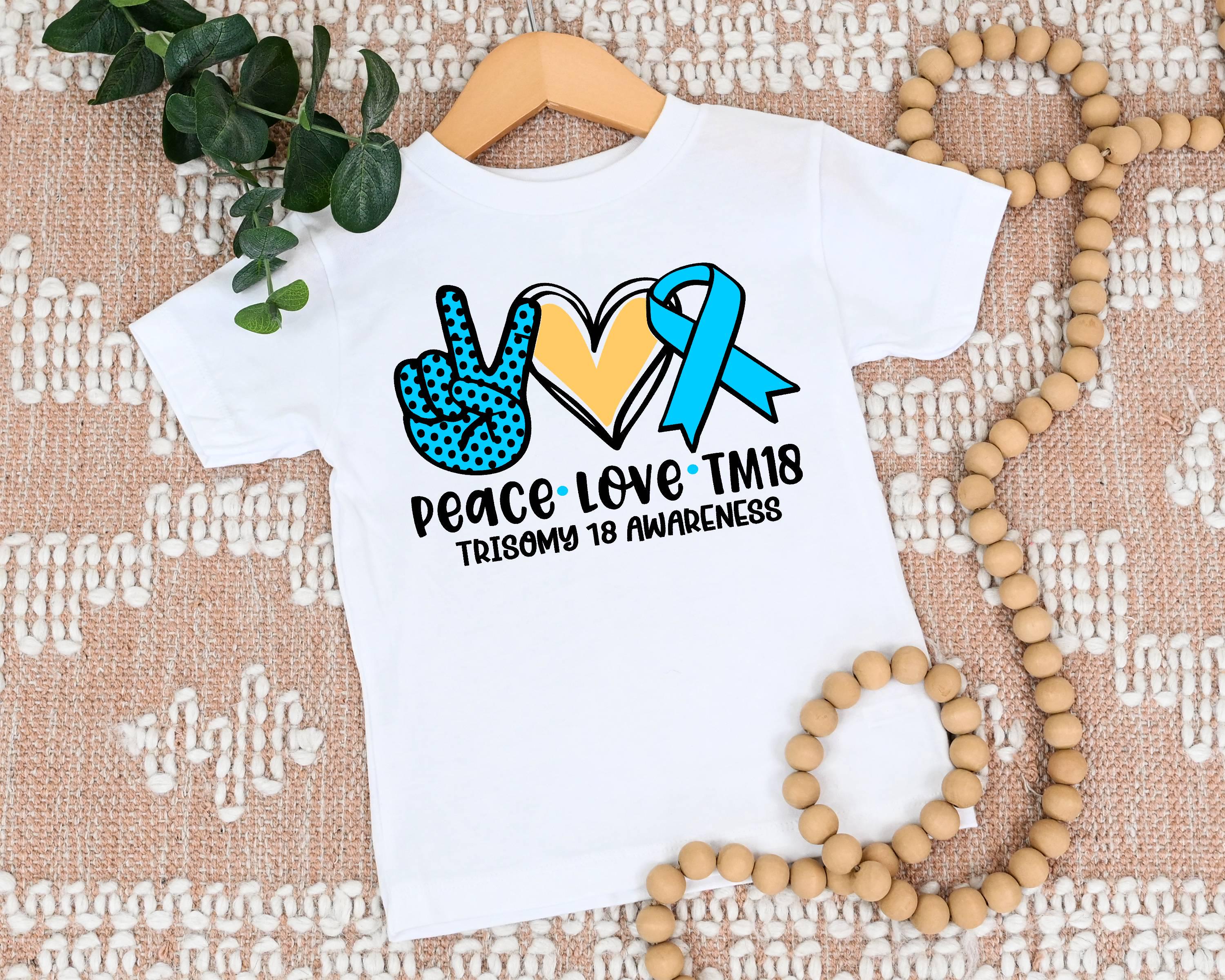 Peace Love Cure Down Syndrome Awareness T-Shirt Peace Love Cure Down Syndrome Awareness T-Shirt