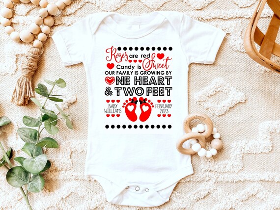 Valentine's Day Pregnancy Announcement T-shirt One Piece