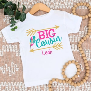 Big Cousin shirt | T-Shirt One Piece Bodysuit | Pregnancy announcement | I&#39;m going to be a | Promoted to | Niece | Personalized Name