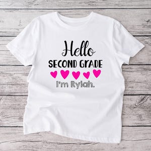 2nd Grade Shirt | School shirt | Hello Second Grade | First day of school | Last day of school | Little Girl | Personalized Name Custom