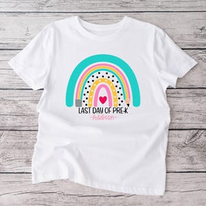 School shirt | Last day of Pre-K | T-Shirt | Last day of school | Summer vacation | Little girl | Going into Kindergarten | Rainbow