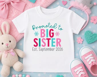 Big Sister shirt | Promoted to Big Sister | T-shirt one piece bodysuit | Pregnancy announcement | Coming Soon | Big Sis | I'm going to be a