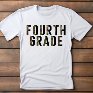 Camo Fourth Grade Shirt | School shirt | First day of school | 4th grade | Camoflauge | Little Boy