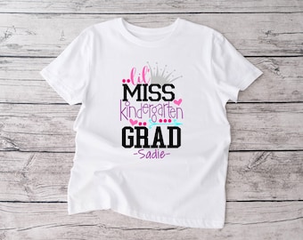Lil Miss Kindergarten Grad shirt | T-Shirt One Piece Bodysuit | Personalized Name Custom | Little girl | Graduation | Last day of school