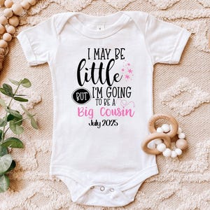 I May be Little but I'm going to be a Big Cousin Shirt | Big cousin shirt | Pregnancy announcement | I'm going to be a big cousin | Girl