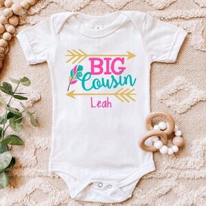 Big Cousin shirt | T-Shirt One Piece Bodysuit | Pregnancy announcement | I&#39;m going to be a | Promoted to | Niece | Personalized Name
