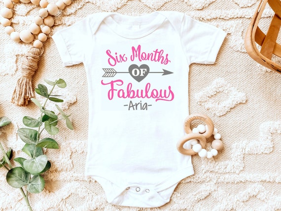 6 month store birthday shirt