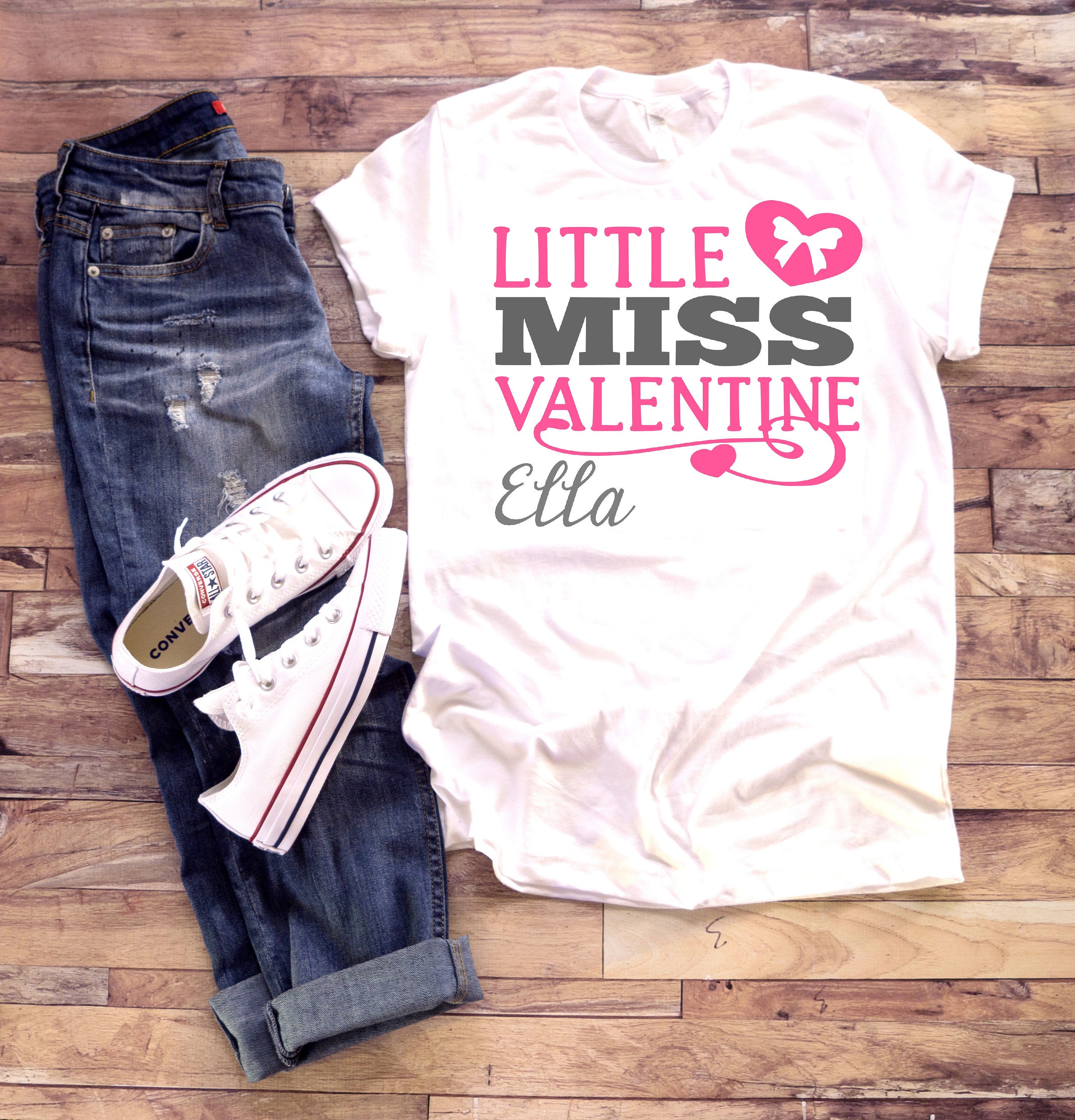 Girls Valentine's Day Shirt Little Miss Valentine One - Etsy