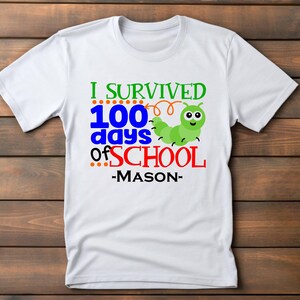 100th day of school shirt | I survived 100 days of school | 100th day of school celebration | Personalized Name Custom | Little boy