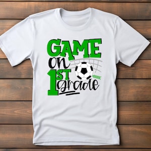 1st grade Shirt | School shirt | First day of school | First | Game On 1st grade | Personalized Name Custom | Little boy | Soccer
