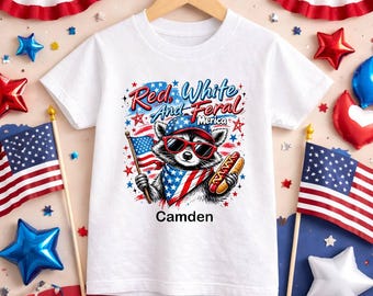 4th of July shirt | July 4th | Independence day | T-Shirt one piece bodysuit | Red White Feral | Red White Blue | Little Boy | Memorial