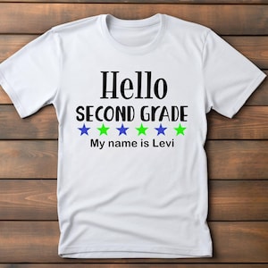 2nd Grade Shirt | School shirt | Hello Second Grade | First day of school | Last day of school | Little Boy | Personalized Name Custom