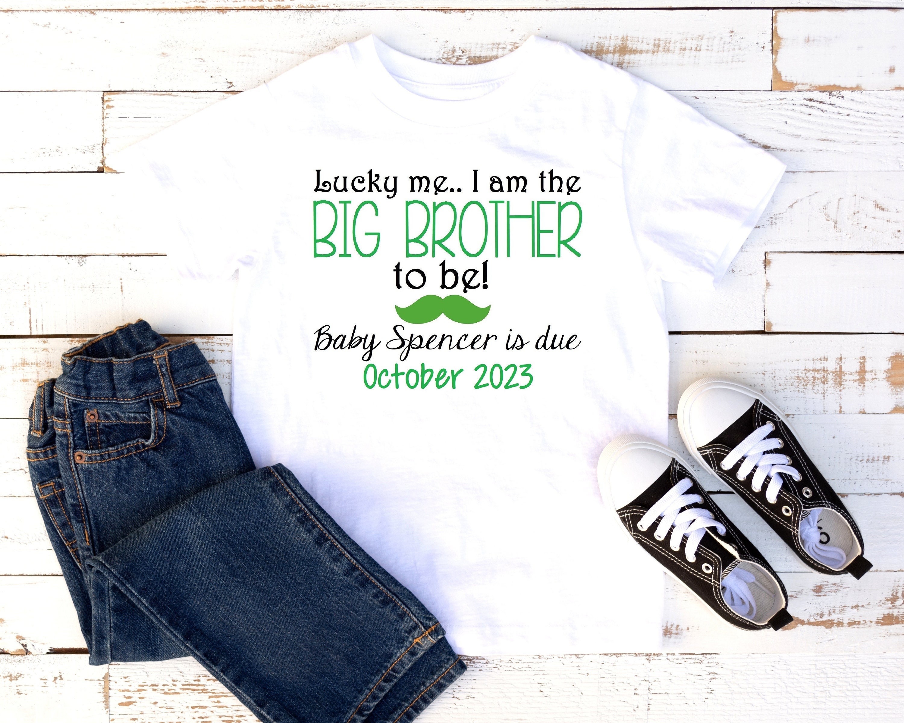St Patricks Day Personalized Big Brother Shirt Lucky Me Im A Big Brother to Be 