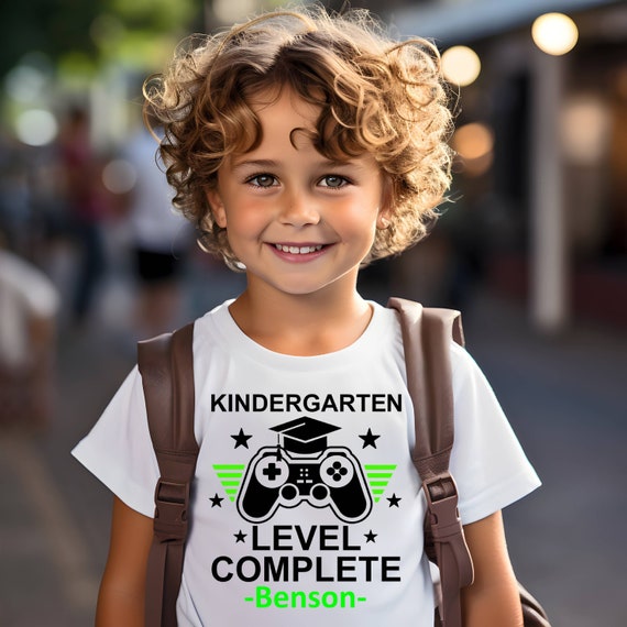 Kids Cool Video Game Kindergarten Level Complete Graduation T-Shirt Kids Cool Video Game Kindergarten Level Complete Graduation T-Shirt