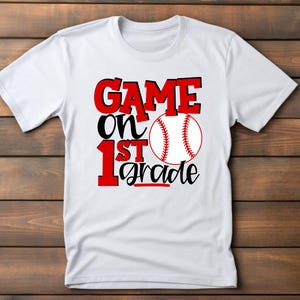 1st grade Shirt | School shirt | First day of school | First | Game On 1st grade | Personalized Name Custom | Little boy | Baseball