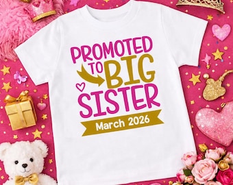 Promoted to Big Sister shirt | T-shirt one piece bodysuit | Pregnancy announcement | I'm going to be a Big Sis | Big Sister to be
