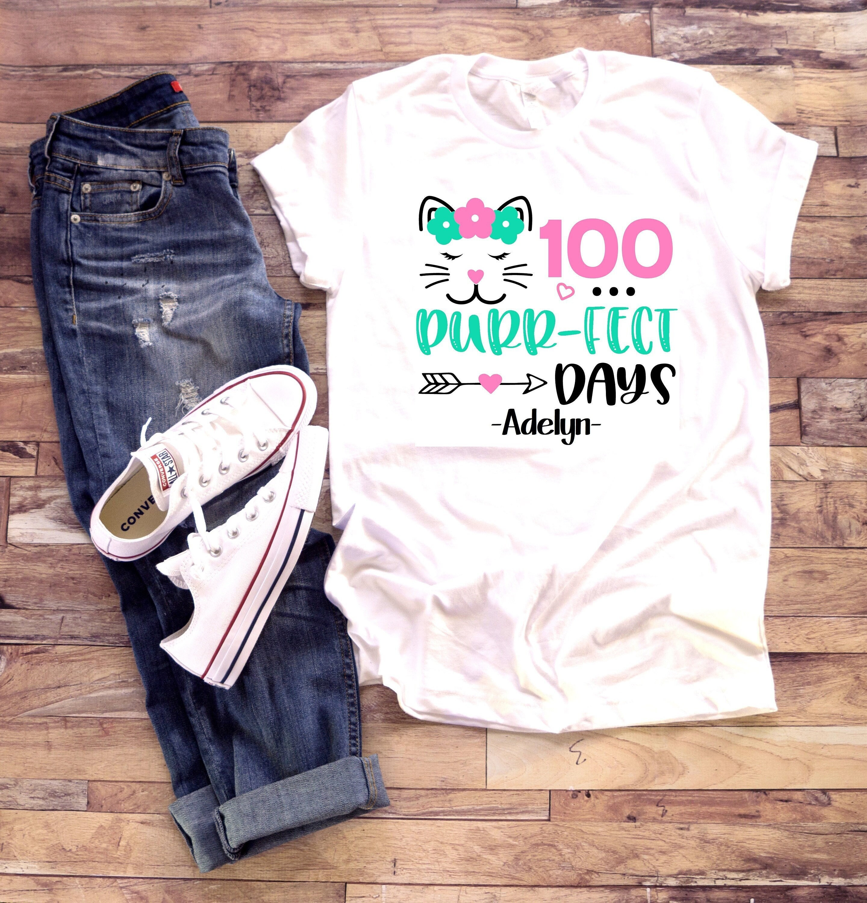 Discover Girls 100th day of school shirt Personalized name