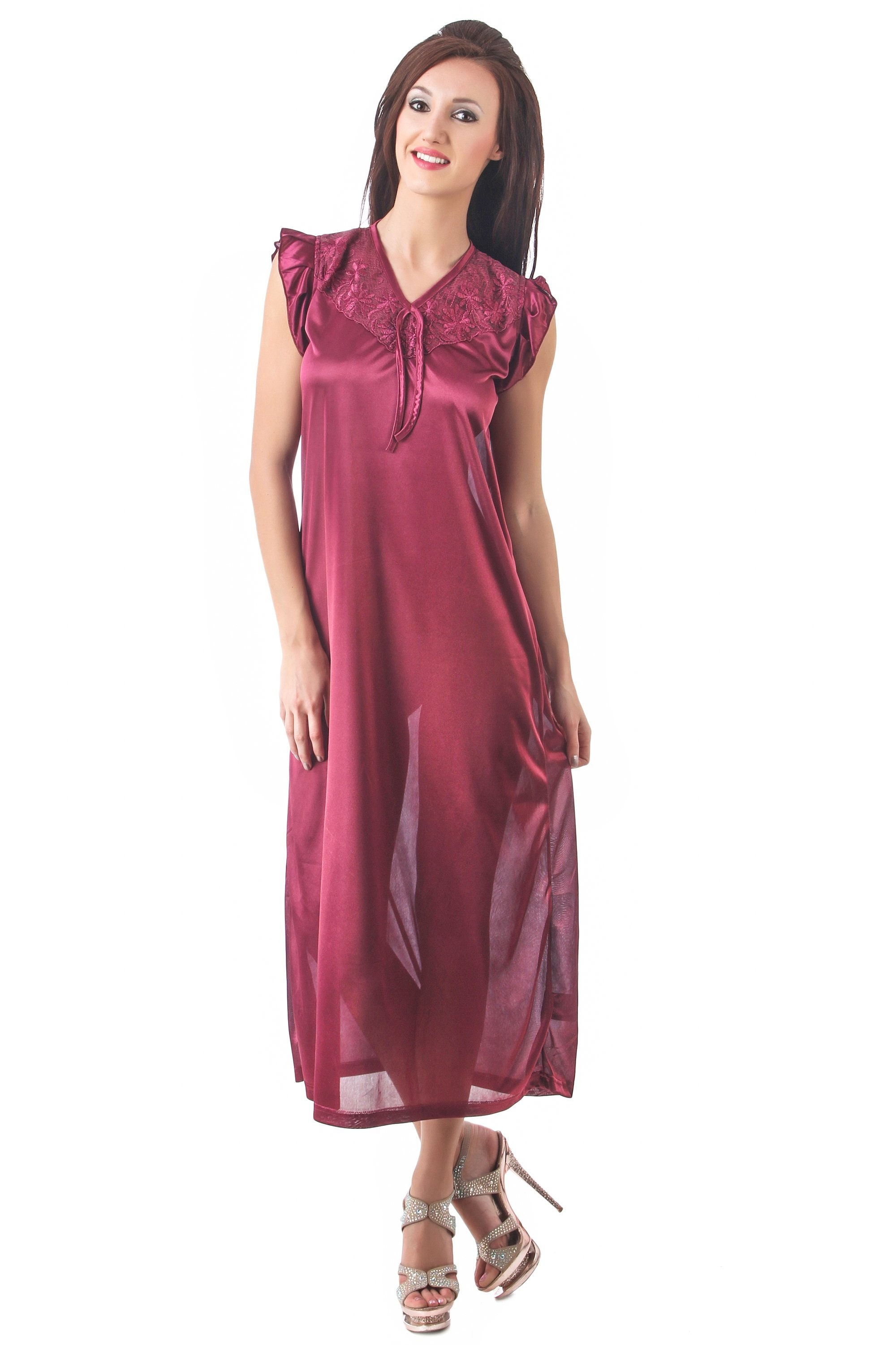 Ladies Long Full Length Silky Satin Strappy Nightdress Nightie | Etsy