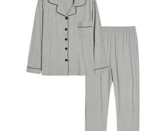 Grey Matching Pyjama Set | Pyjama Trousers and Shirt M/L