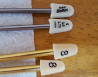 KNITTING NEEDLES Size 5 - (13"Long) and Size 8 - (10" long) - Single Point