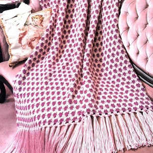 Vintage Crochet Pattern Bed of Roses Afghan PDF Instant Digital Download Home Decor Throw Blanket Flower Pattern Rose Garden Pattern