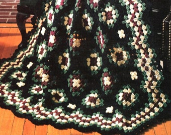Vintage Crochet Pattern Christmas Afghan Blanket Gift Decor Hand Crocheted  PDF Instant Digital Download Holiday Throw Blanket Home Decor