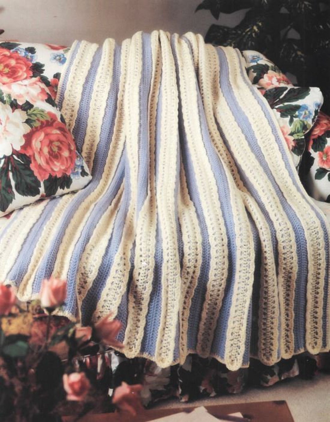 Vintage Crochet Mile-a-minute Pattern Grandma's Lace Afghan for PDF ...