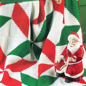 Vintage Crochet Pattern Poinsettia Afghan PDF Instant Digital Download Home Decor Throw Blanket Take along Project