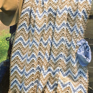 Vintage Crochet Afghan Western Pattern cowboy PDF Instant Digital Download Holiday Throw Blanket Home Decor