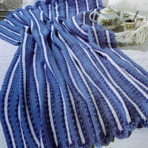 Vintage Crochet Mile-a-Minute Style Pattern All-Around Wrap Afghan PDF Instant Digital Download Home Decor Throw Blanket Shabby Chic