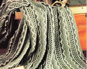 Patrón de manta afgana vintage de ganchillo estilo Mile-a-Minute para jardín de hierbas, descarga digital instantánea en PDF, patrón de manta afgana para decoración del hogar.