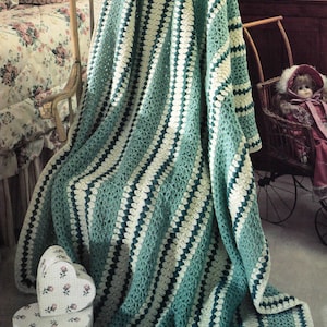 Vintage Crochet Mile-a-Minute Style Pattern Nostalgic Cover-up Afghan PDF Instant Digital Download Home Decor Throw Blanket  Afghan Pattern