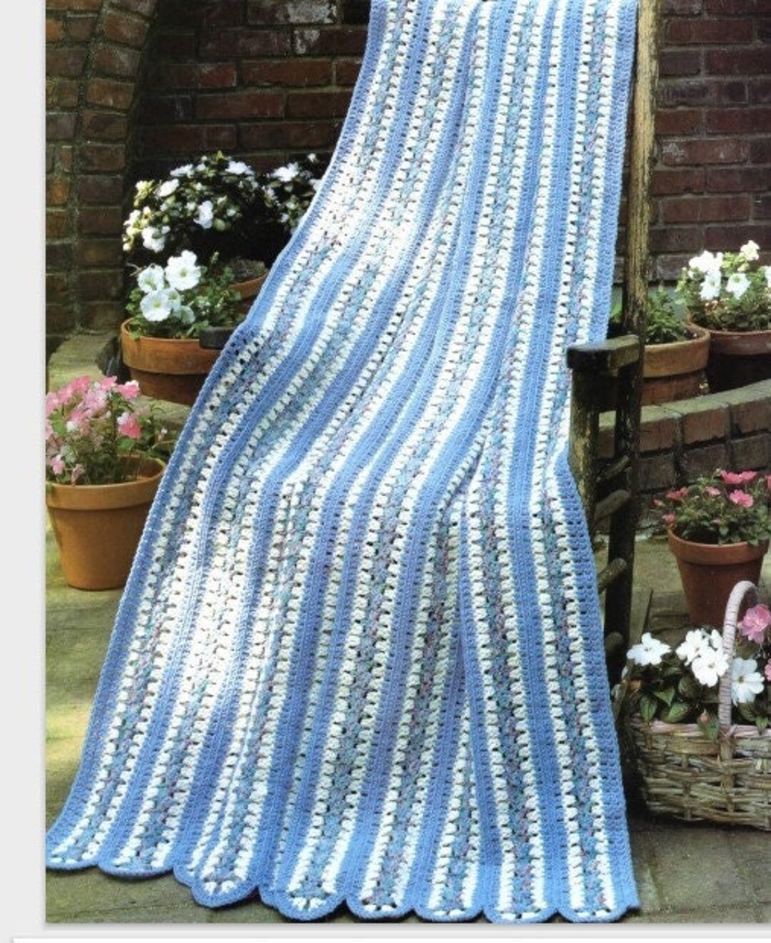 Vintage Crochet Mile-a-minute Style Pattern Spring Carnival Afghan for ...