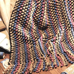 Vintage Crochet Afghan Pattern for Collage of Color PDF Instant Digital Download Holiday Throw Blanket Home Decor