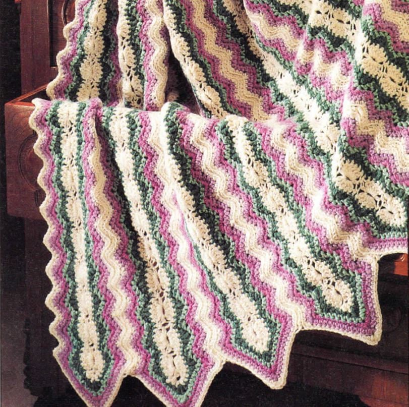 Vintage Crochet Mile-a-minute Pattern Formal Garden Afghan PDF Instant ...