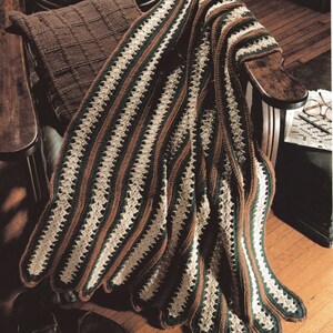 Patrón de crochet vintage para manta afgana para el regazo, descarga digital instantánea en formato PDF, decoración del hogar, manta para regalo de inauguración de la casa