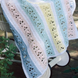 Vintage Crochet Baby Pattern Welcome Baby  Sweet Afghan PDF Instant Digital Download Nursery Decor Openwork 3D Popcorn Blossoming Flowers
