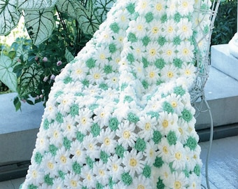 Vintage Crochet Pattern Daisy Delight Afghan PDF Instant Digital Download Home Decor Throw Blanket DIY Afghan Seasonal Springtime