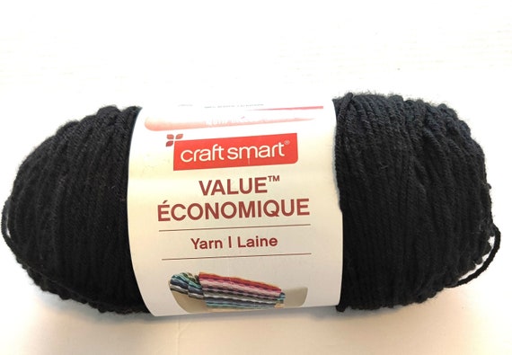 Craft Smart Value Acrylic Yarn 1 Skein Solid Black 7 Oz 354 Yards