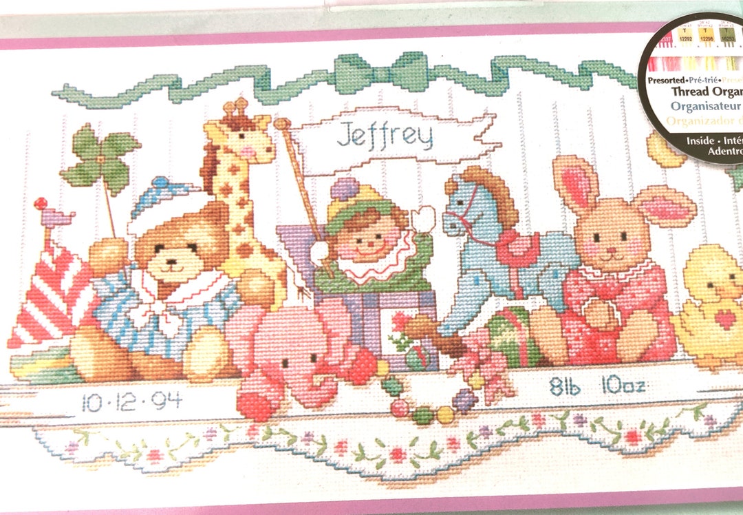 Baby Hugs Counted Cross Stitch toy Shelf Birth Etsy