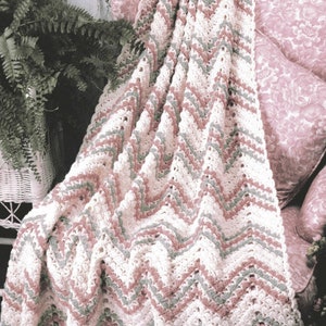 Vintage Crochet Pattern Typical Ripple Afghan PDF Instant Digital Download Home Decor Throw Blanket Afghan Pattern Crochet Afghan Throw