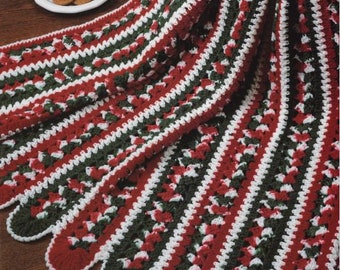 Vintage Crochet Mile-a-Minute Christmas Pattern Merry N Bright Afghan PDF Instant Digital Download Home Decor Throw Blanket Keepsake Pattern