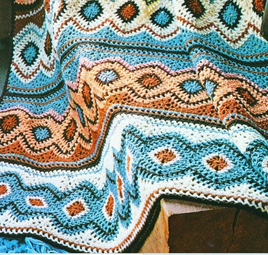 ヴィンテージクロッシェパターン ナバホブランケット ネイティブ