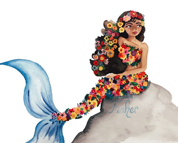 floral mermaid
